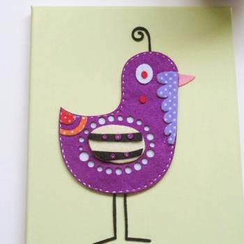 Felt collage art mounted on Canvas 8